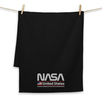 Serviette de plage NASA Noire 50x 100 avec le logo 