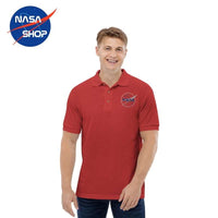 Polo rouge avec logo meatball ∣ NASA SHOP FRANCE®