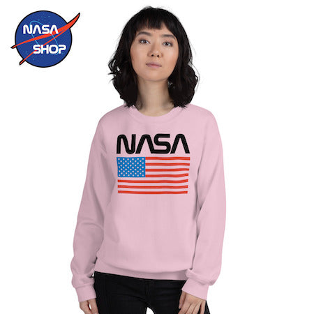 Pull NASA Femme Rose Logo Vintage Rose S