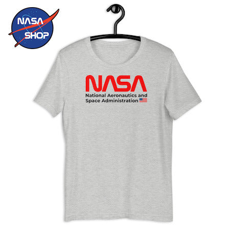 NASA T-Shirt Garçon Manches Longues Imprimé Coton Gris - Col Rond Coupe Droite