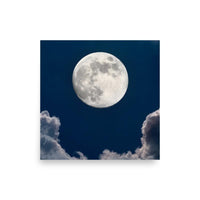 Poster de la lune dans les nuages