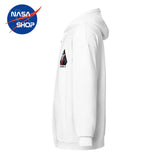 Sweat à capuche ARTEMIS 2 Blanc avec fermeture éclair en métal