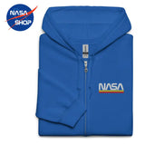 Sweat à capuche NASA avec la broderie du logo Worm et fermeture éclair intégral, polaire chaud et douillet