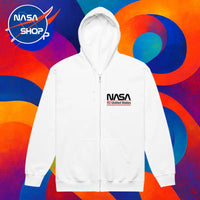 Sweat à capuche zippé NASA avec logo worm et drapeau us