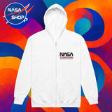 Sweat à capuche zippé NASA avec logo worm et drapeau us