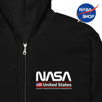 Sweat à capuche NASA WORM Noir zippé united states