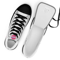Détail de la languette de basket NASA noire Meatball rose