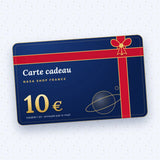 Carte cadeau NASA Shop France de 10 euros, bleu nuit avec ruban rouge