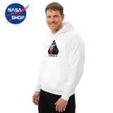 Hoodie zippé NASA blanc avec logo MISSION ARTEMIS II Imprimé