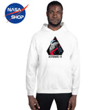 Hoodie zippé NASA blanc avec logo de la mission ARTEMIS II 2026 Imprimé en DTFlex