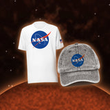 Pack Duo Explorateur NASA : t-shirt blanc logo NASA et casquette vintage Meatball