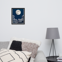 Poster de la Lune encadré noir 28 x 36 cm