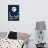 Poster de la Lune encadré noir 30 x 45 cm