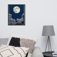 Poster de la Lune encadré noir 40 x 50 cm