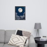 Poster de la Lune encadré noir 45 x 60 cm