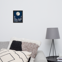Poster de la Lune encadré noir 20 x 25 cm