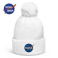 Bonnet NASA Blanc à pompon ∣ NASA SHOP FRANCE®