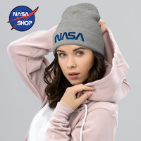 Bonnet NASA Gris Worm Bleu ∣ NASA SHOP FRANCE®