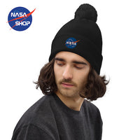 NASA - Bonnet à Pompon Noir ∣ NASA SHOP FRANCE®