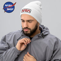 Nasa - Bonnet Blanc Worm Rouge ∣ NASA SHOP FRANCE®
