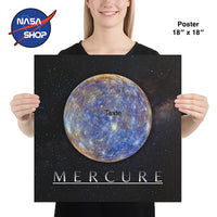 Poster de la planète mercure en 18 x 18 pouces ∣ NASA SHOP FRANCE®