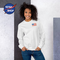 Pull NASA Femme Blanc Drapeau US