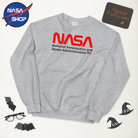 Pull NASA Gris avec Logo NASA Rouge ∣ NASA SHOP FRANCE®