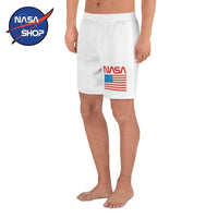 Short NASA Blanc avec le drapeau des USA