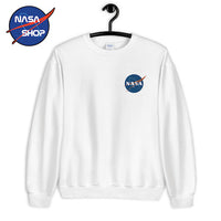 Sweat NASA Femme Blanc Brodée