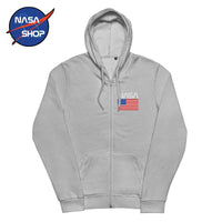 Sweat NASA à capuche gris homme, femme et enfant avec fermeture éclair (ZIP)