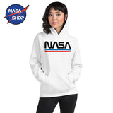 Sweat à capuche NASA Worm Blanc ∣ NASA SHOP FRANCE®