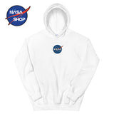 Sweat à capuche NASA Blanc - Broderie NASA ∣ NASA SHOP FRANCE®