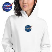 Sweat à capuche NASA Blanc avec Broderie NASA Officiel ∣ NASA SHOP FRANCE®