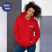 Sweat à capuche de la NASA Rouge avec le logotype Worm ∣ SHOP FRANCE®