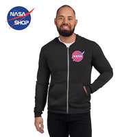 Capuche Noir Sweat Nasa Noir ▷ Sweat NASA Fermeture Éclair Noir