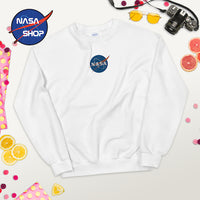 Sweat NASA Garçon Blanc Brodé ∣ NASA SHOP FRANCE®
