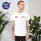 T Shirt NASA Homme Blanc Logo Worm ∣ NASA SHOP FRANCE®