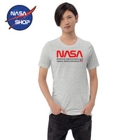 T Shirt NASA Gris - Logo Rouge