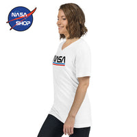 T-Shirt Femme NASA Blanc Col V ∣ NASA SHOP FRANCE®