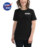 T Shirt NASA Femme Noir Logo NASA Blanc ∣ NASA SHOP FRANCE®