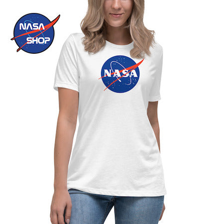 T-Shirt NASA Femme Blanc ∣ Logo NASA Officiel 🛰