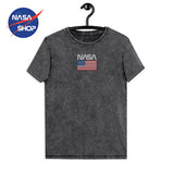 T-Shirt NASA Noir Logo Drapeau ∣ NASA SHOP FRANCE®