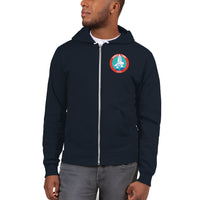 Sweat à capuche zippé NASA bleu marine, vue de face