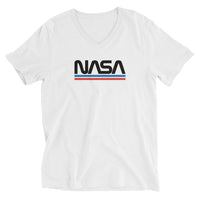 T-shirt NASA blanc col V, vue de face