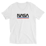 T-shirt NASA blanc col V, vue de face